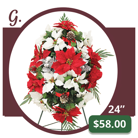 G - Holiday Poinsettia Memorial Spray